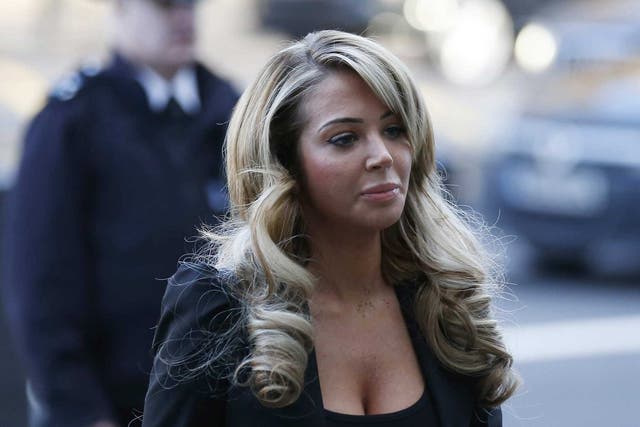 Tulisa Contostavlos arrives at Westminster Magistrates court