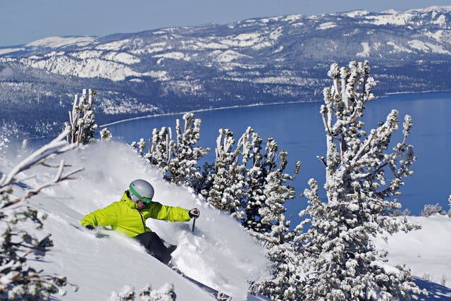 In your element: a snow-clad Heavenly, with Lake Tahoe as a backdrop