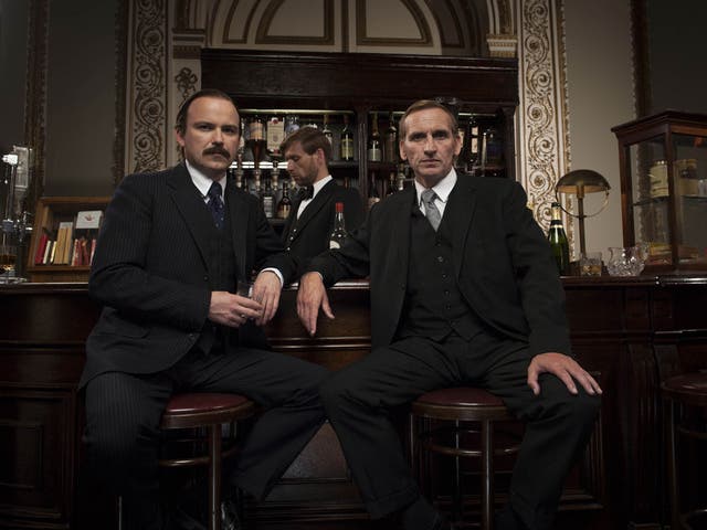 Bar humbug: Rory Kinnear as Lord Lucan and Christopher Eccleston as John Aspinall in ITV’s ‘Lucan’ 