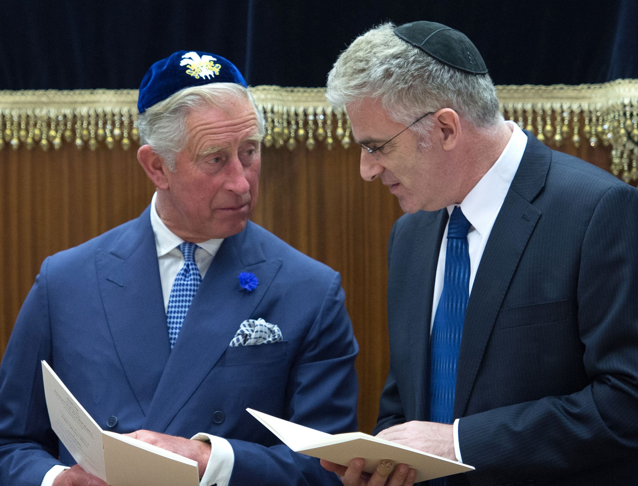 Britain's Prince Charles and the Israeli Ambassador Daniel Taub