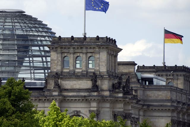 One of the towers of the Reichstag building, that hosts the Bundestag, lower house of parliament - according to Edward Snowden, some German buildings were targets of GCHQ and the NSA