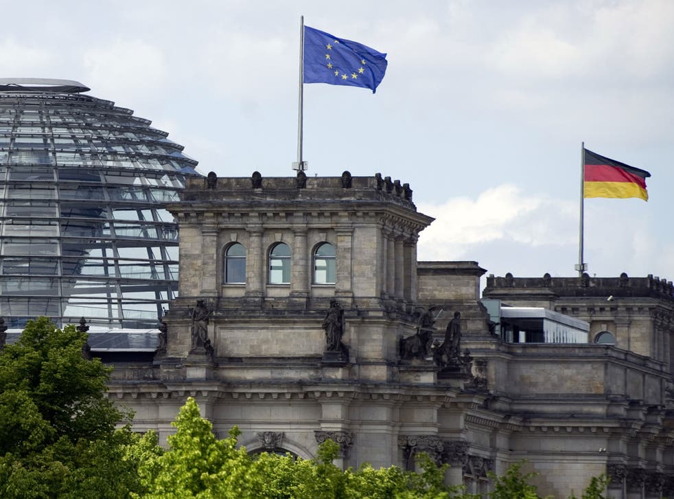 One of the towers of the Reichstag building, that hosts the Bundestag, lower house of parliament - according to Edward Snowden, some German buildings were targets of GCHQ and the NSA