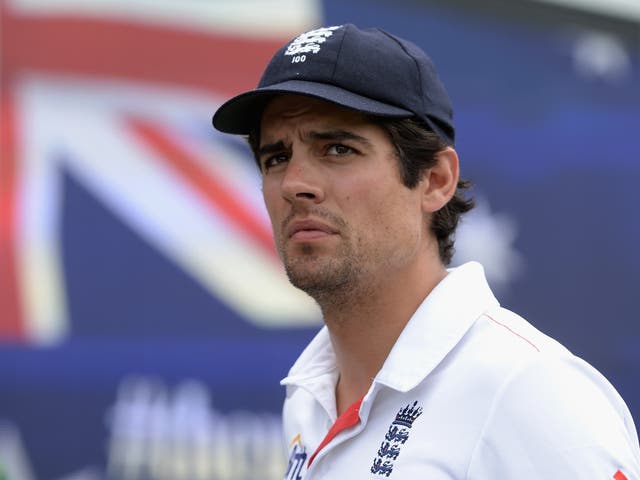 Alastair Cook looks dejected after Australia win the Ashes at Perth