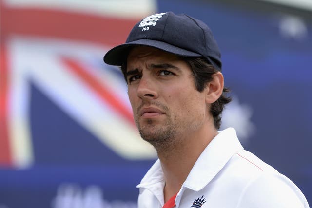Alastair Cook looks dejected after Australia win the Ashes at Perth