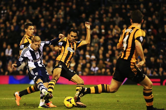 Matej Vydra scores to salvage a point for West Brom in their 1-1 draw with Hull