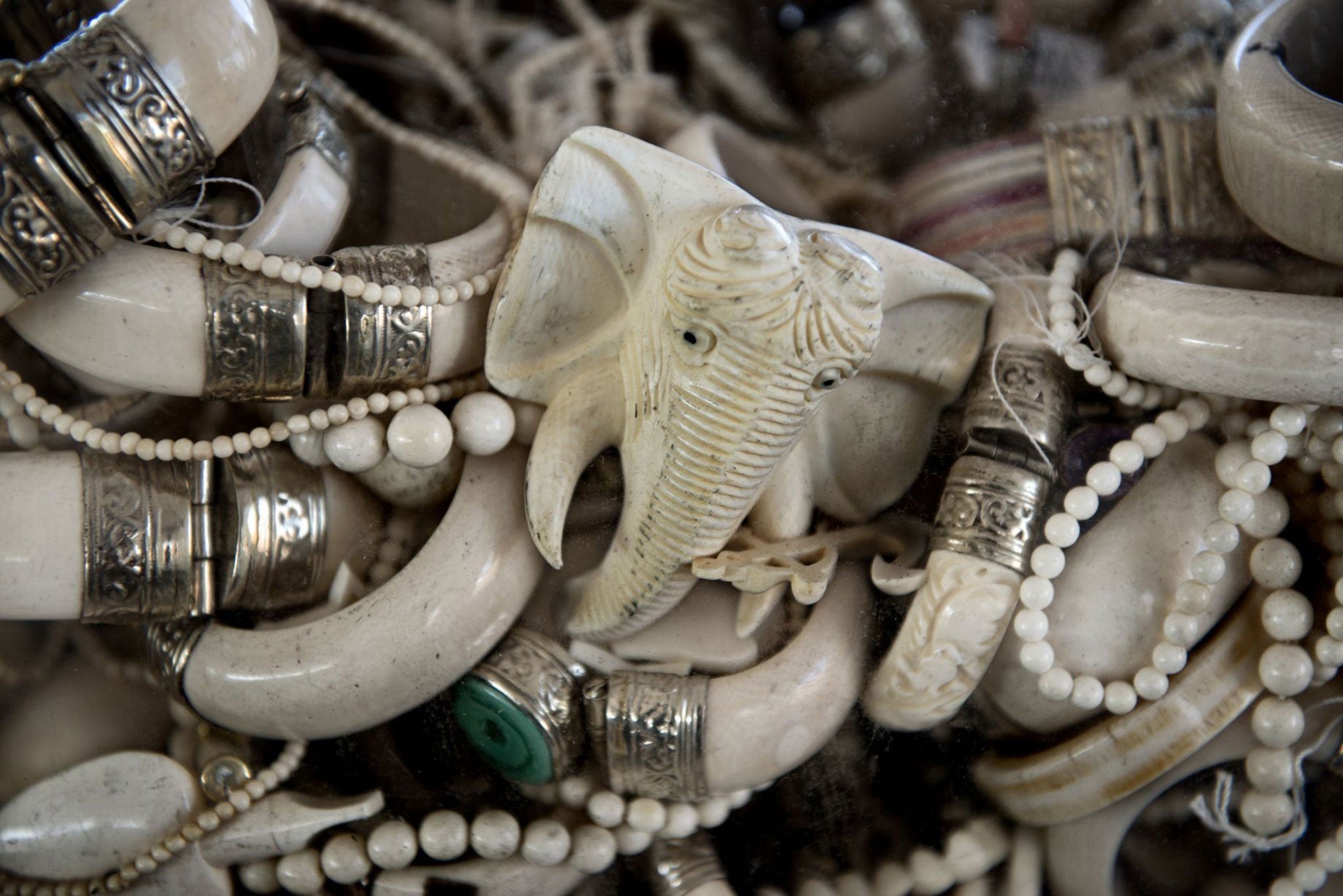 One of the boxes of seized ivory items