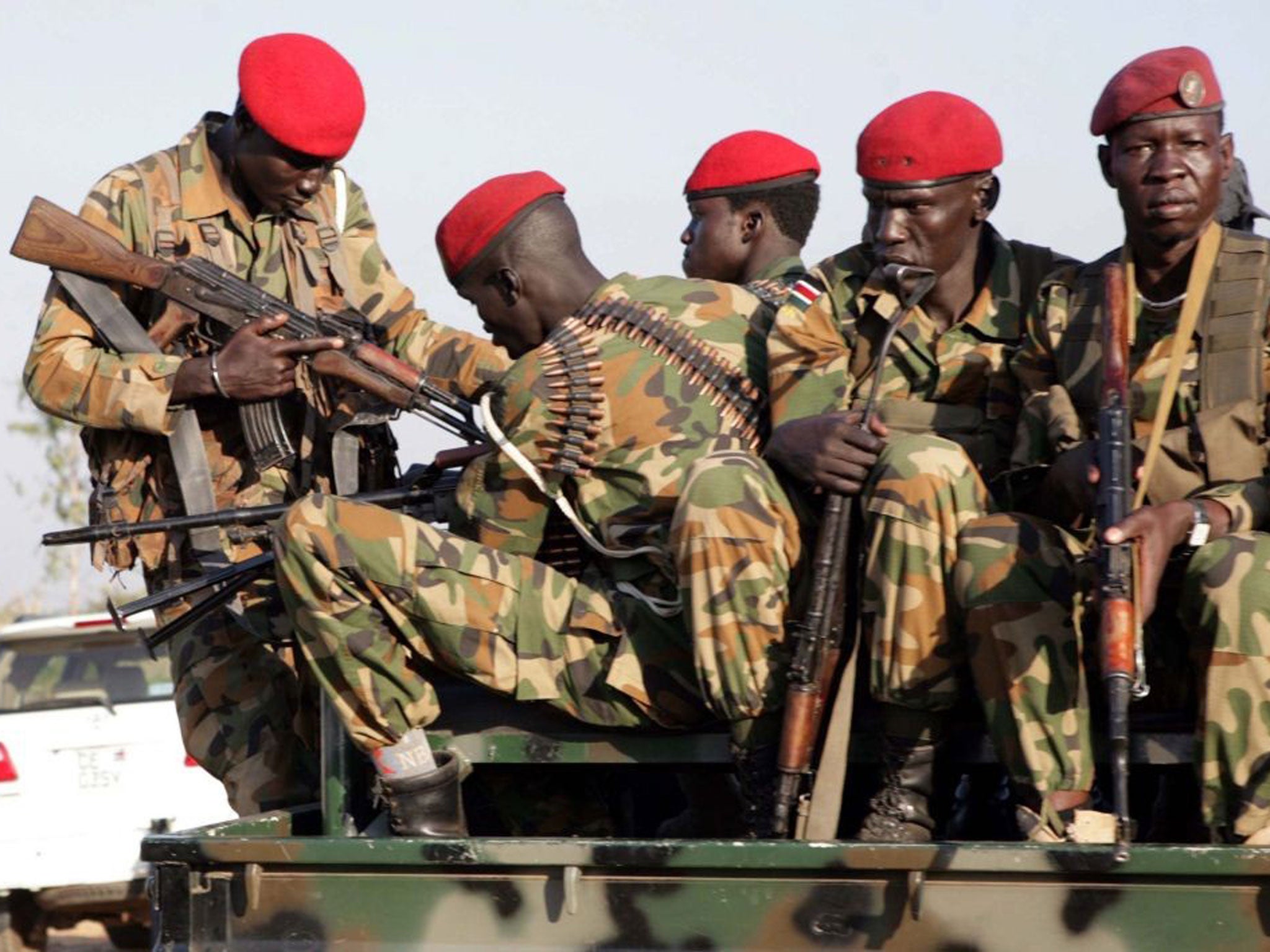 South Sudanese soldiers in Juba, where the conflict, which began on 15 December, has killed hundreds