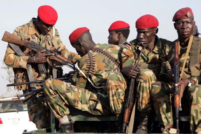 South Sudanese soldiers in Juba, where the conflict, which began on 15 December, has killed hundreds