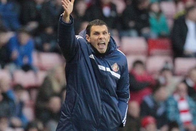 Sunderland manager Gus Poyet, pictured here at an earlier match, refused to comment on the decision