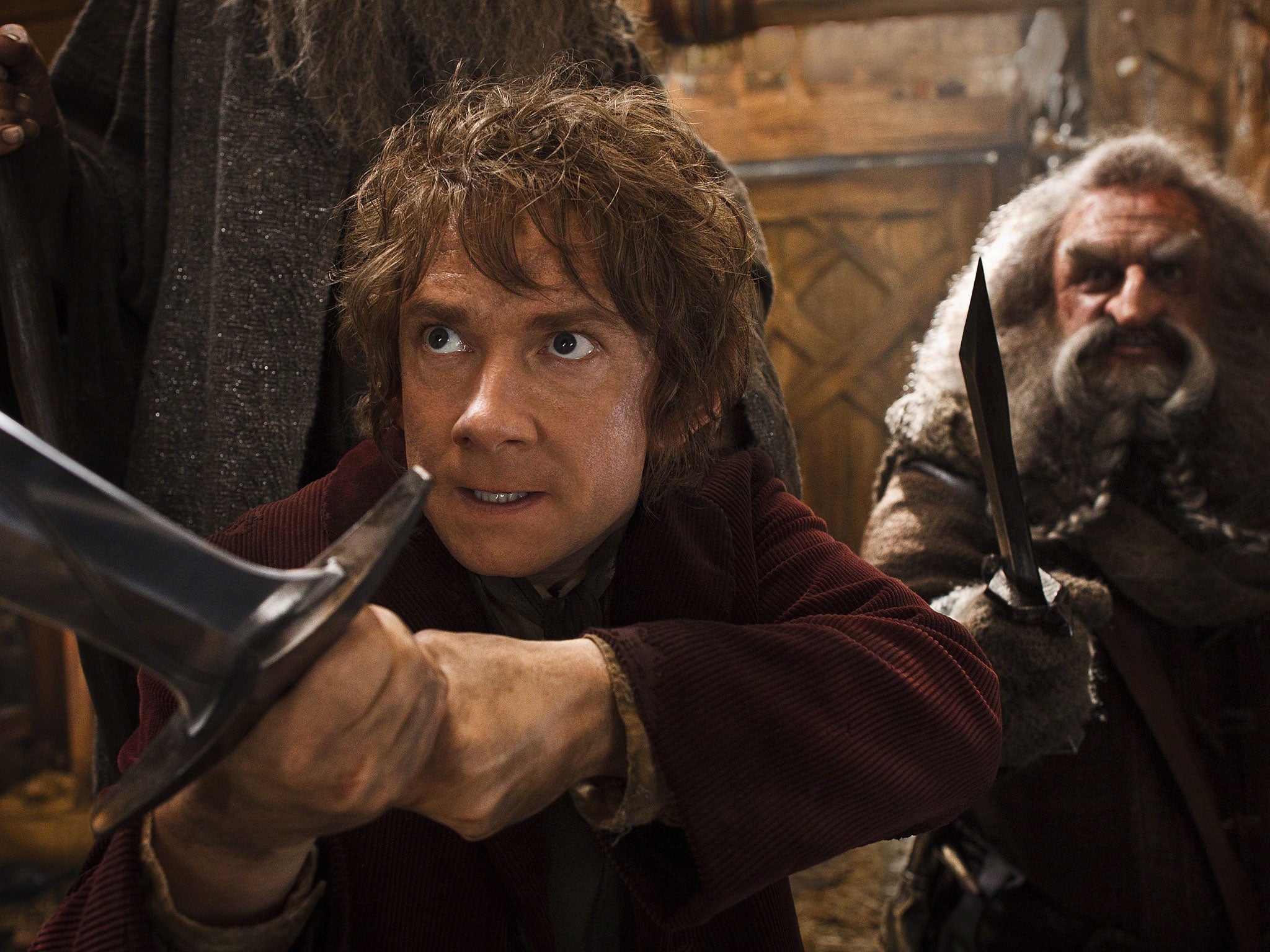 According to studio estimates Sunday, Peter Jackson's 'Hobbit' sequel took in $31.5 million in its second weekend of release. That topped Will Ferrell's 'Anchorman' sequel, which nevertheless opened strongly in second place