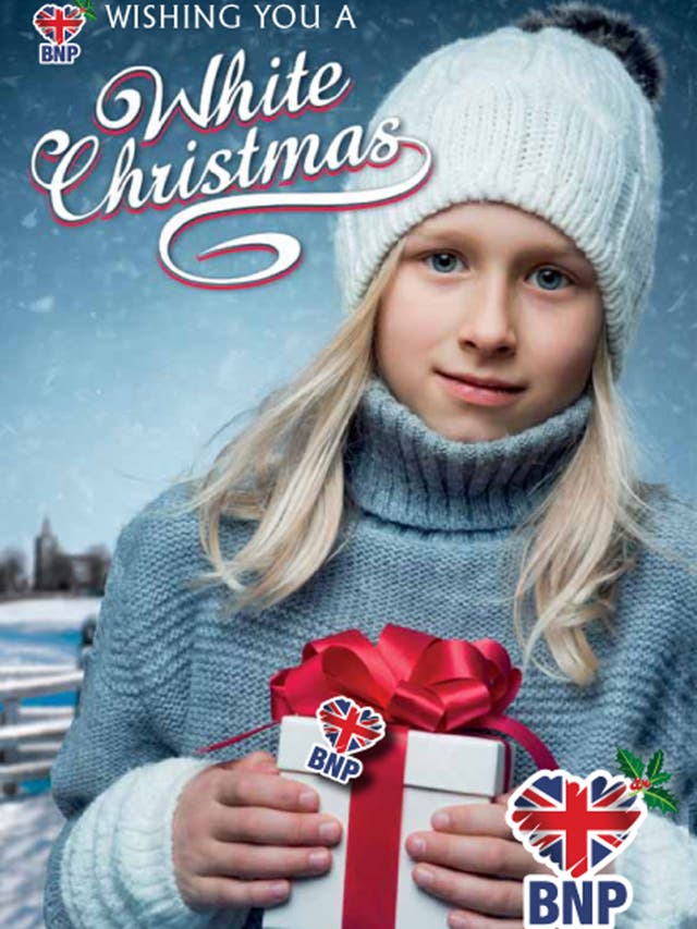 The 2013 British National Party Christmas card sent to members, various people in the media, bishops and opposition politicians