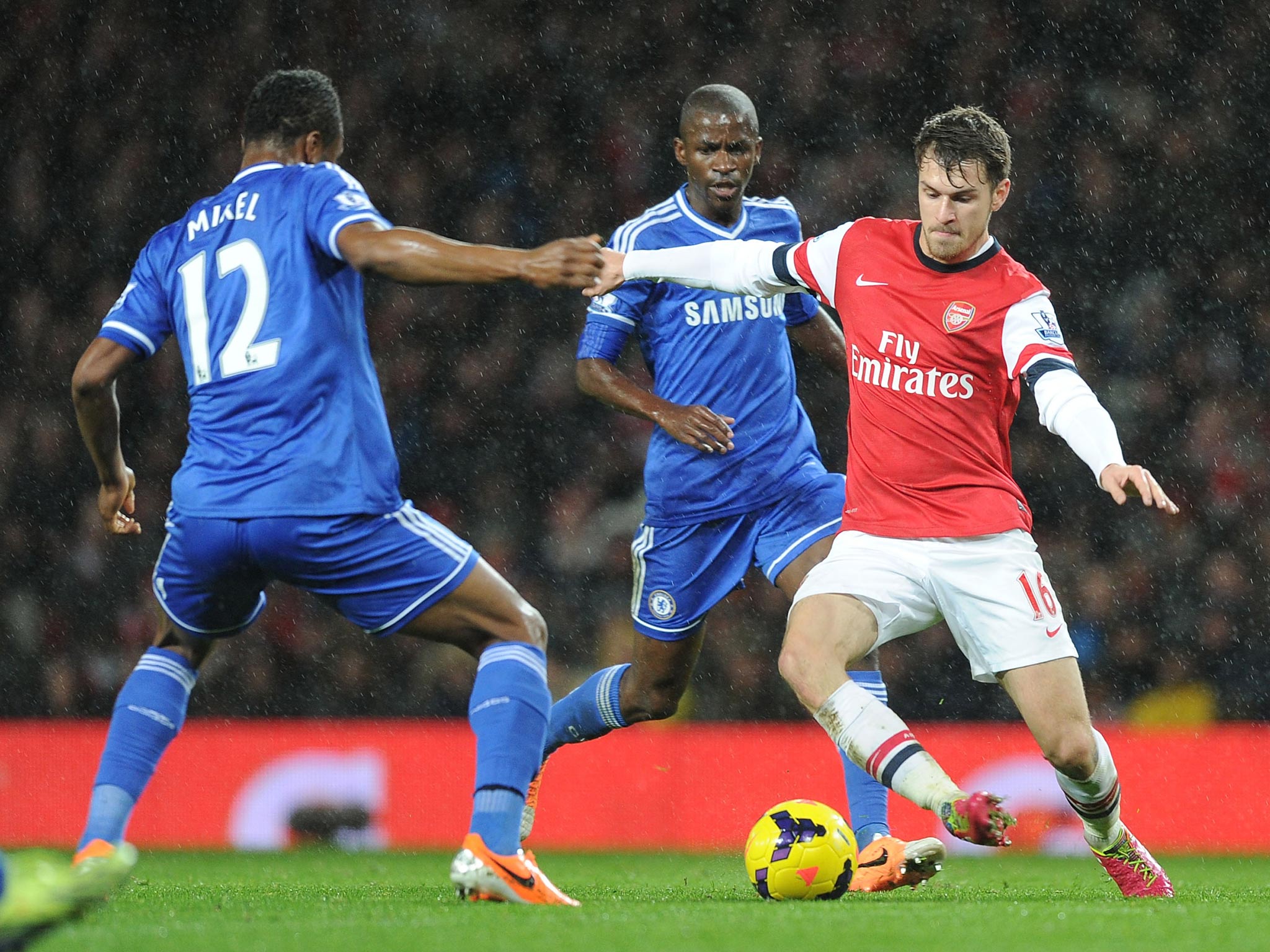 Aaron Ramsey in action for Arsenal against Chelsea