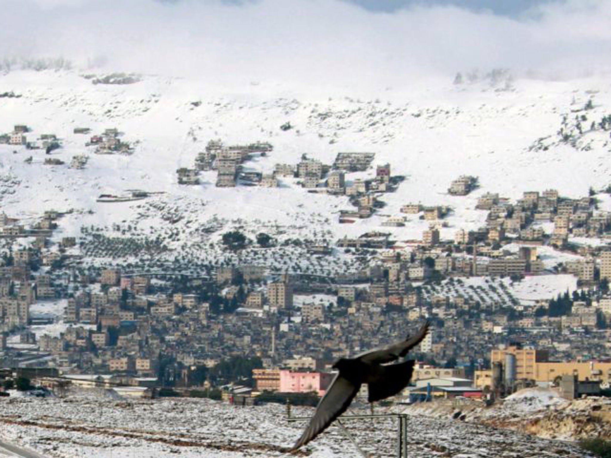 Snow-covered Jerusalem