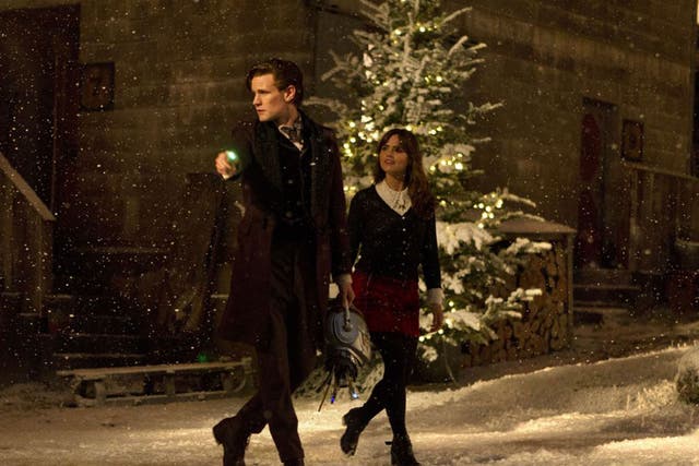 Matt Smith and Jenna Coleman as the Doctor and his assistant in last night’s Christmas sci-fi spectacular