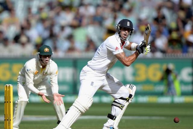 Kevin Pietersen of England bats during day one of the Fourth Ashes Test Match between Australia and England at Melbourne Cricket Ground on 26 December 2013
