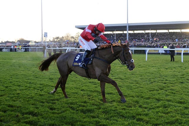 Silviniaco Conti, ridden by Noel Fehily, wins the King George VI Chase at Kempton