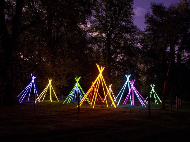 Bruce Munro’s ‘Tepees’ installation (part of ‘Winter Light’) at Waddesdon Manor