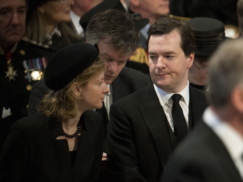 George Osborne at the Thatcher funeral