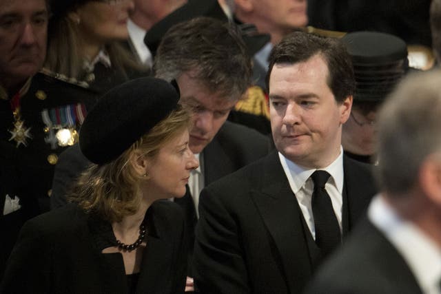 George Osborne at the Thatcher funeral  