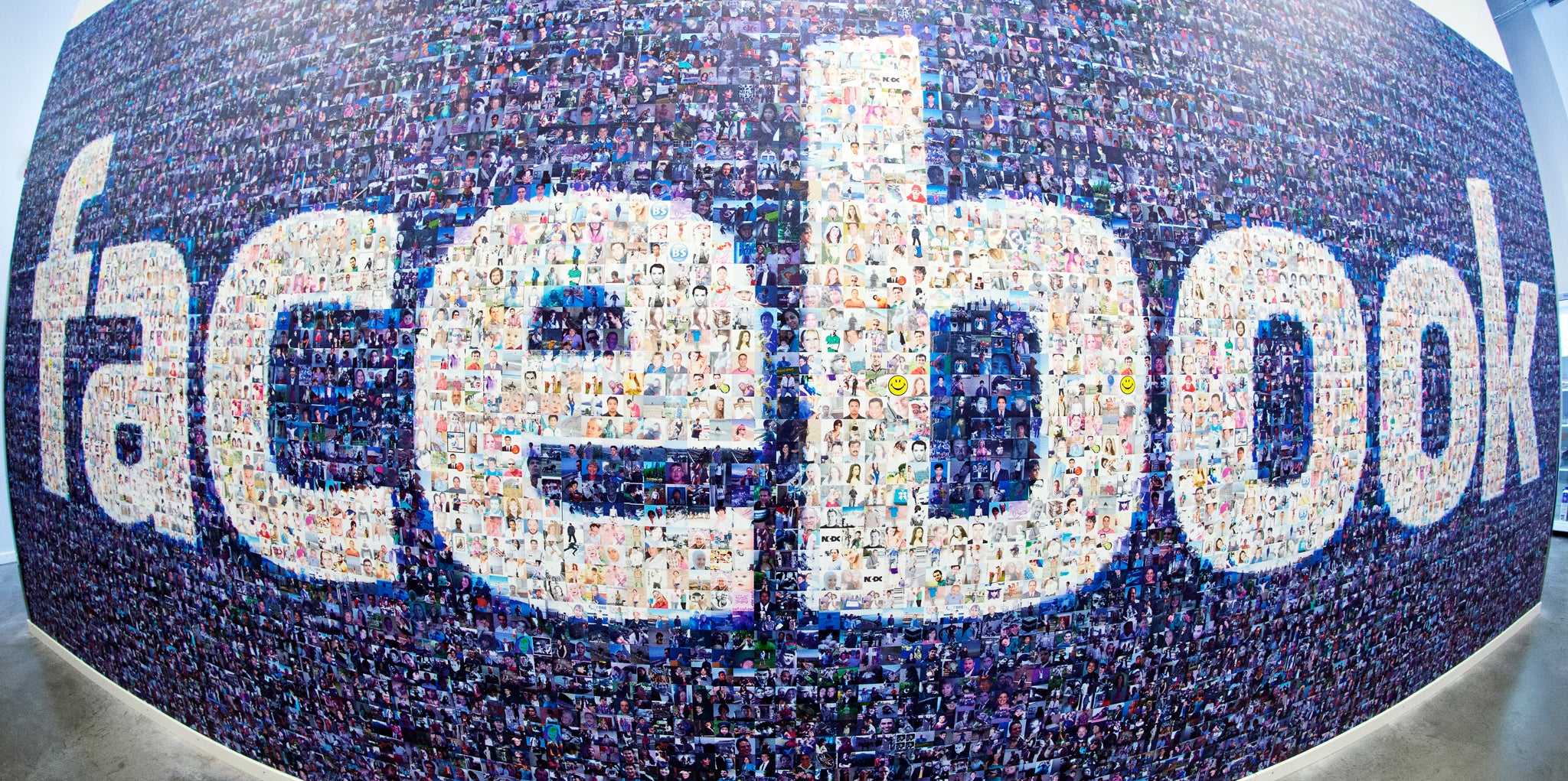 A Facebook logo made up from pictures of users. Many teens are turning their back on the social network