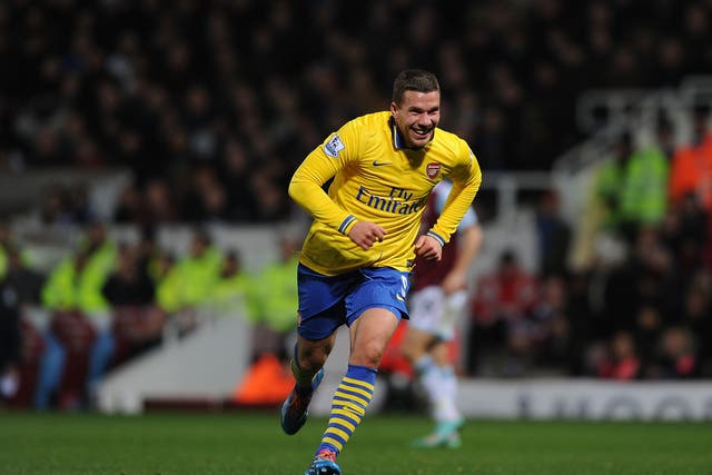 Lukas Podolski is set to  feature for Arsenal