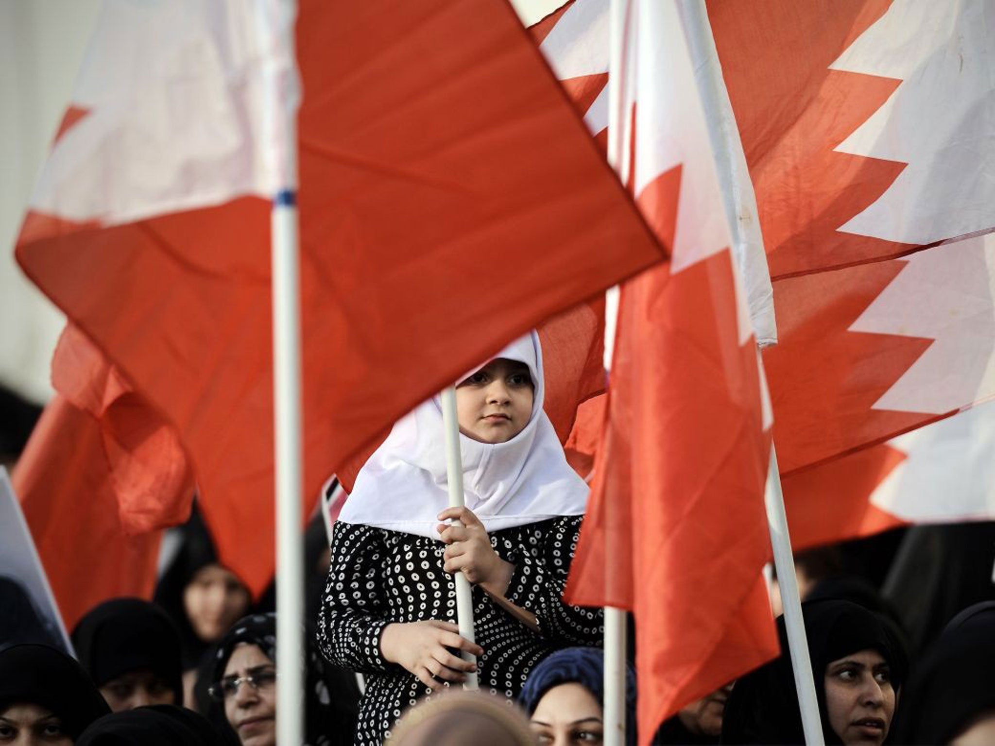 On the march: protesters in Bahrain this month, where the Sunni monarchy repeatedly asserted that it saw an Iranian hand behind the Arab Spring protests in 2011