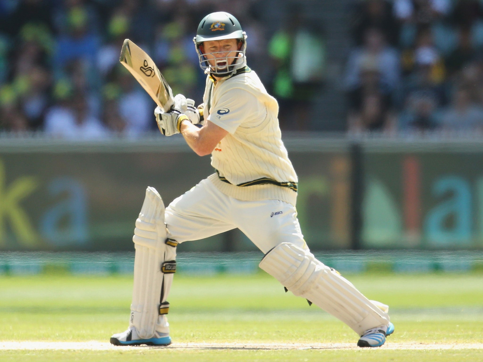 Chris Rogers of Australia bats during day four of the Fourth Ashes Test Match between Australia and England
