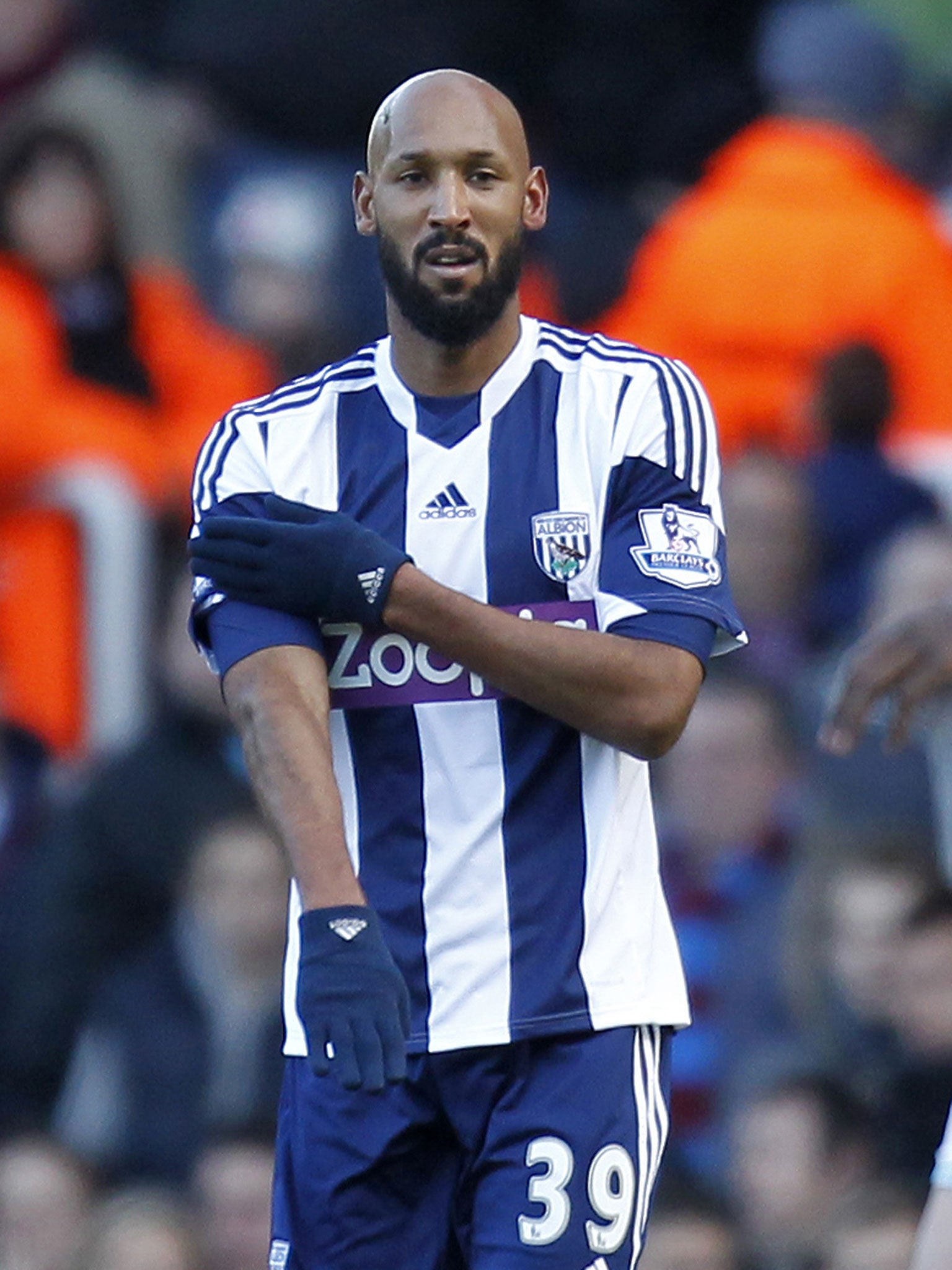 Nicolas Anelka carries out his controversial goal celebration on Saturday