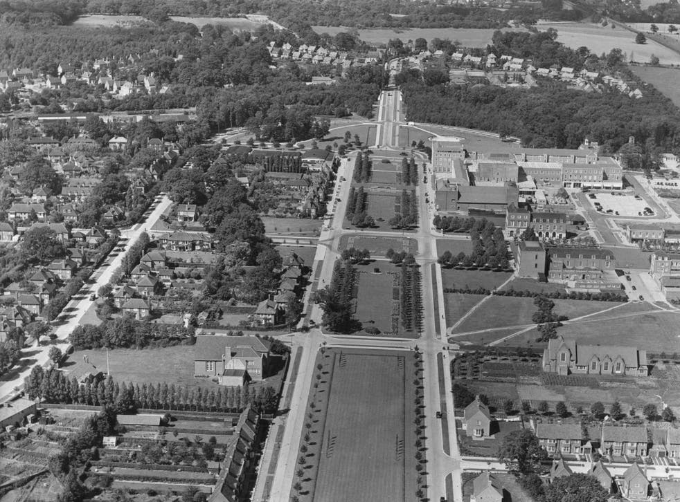 An aerial view of Welwyn Garden City, Hertfordshire, circa 1960 - According to the Financial Times the Prime Ministe has dropped his support to build a new generation of garden cities