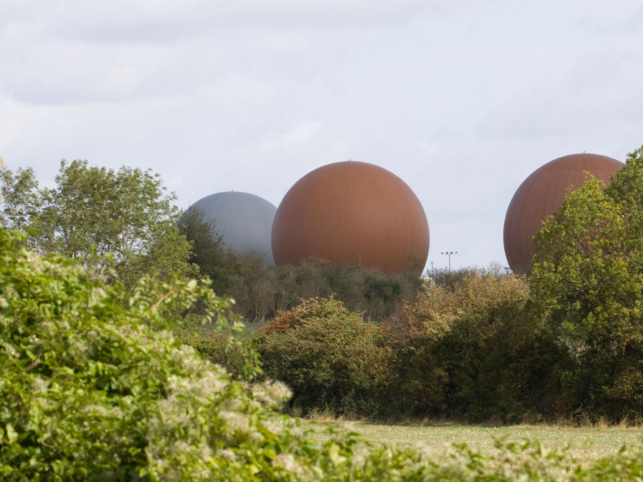 Radar domes at RAF Croughton, in Northamptonshire, which serves as a relay centre for CIA agent communications 