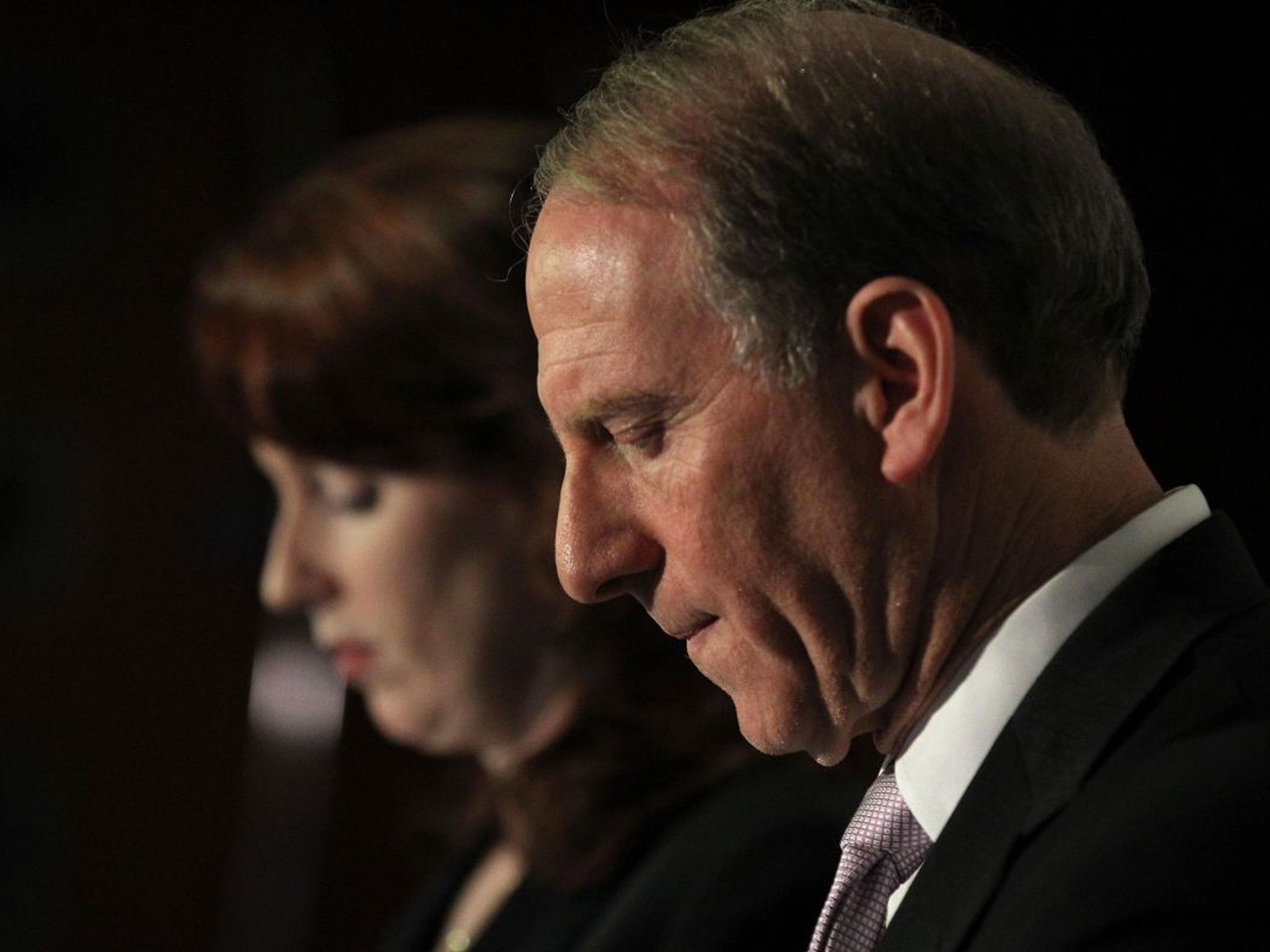 Former US diplomat Richard Haass, pictured with co-chair Meghan O'Sullivan, said he had not managed to secure consensus on a final set of proposals to deal with flags, disputed parades and the legacy of the Troubles before his end-of-year deadline
