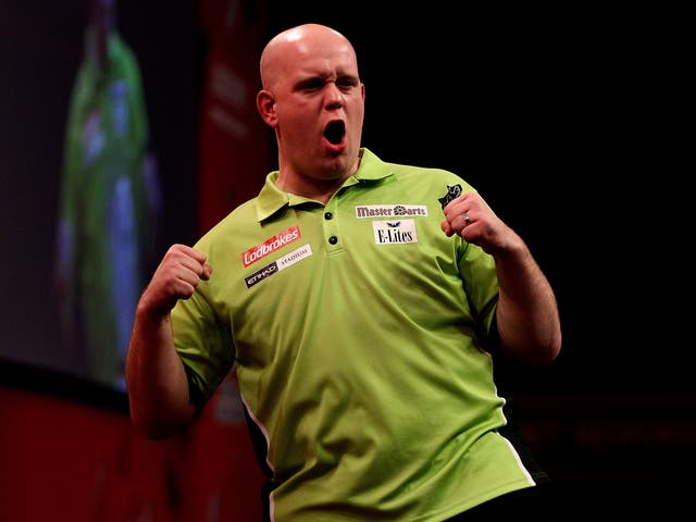 Michael van Gerwen beat Adrian Lewis 6-0 to set-up a final against Peter Wright 