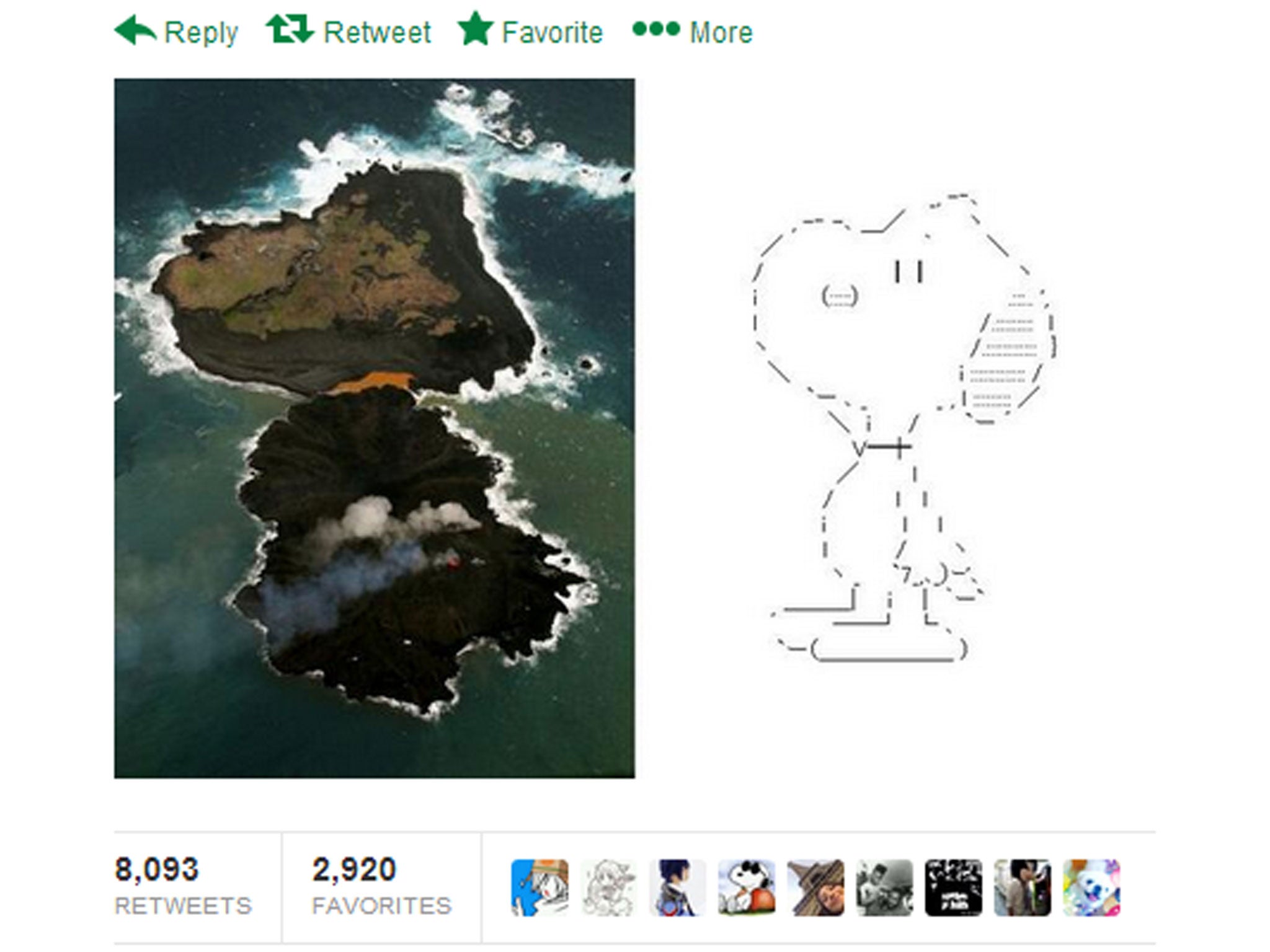 Twitter user Hayato Ikeya (@tekken8810) was among those who compared images of 'Snoopy Island' to its cartoon likeness