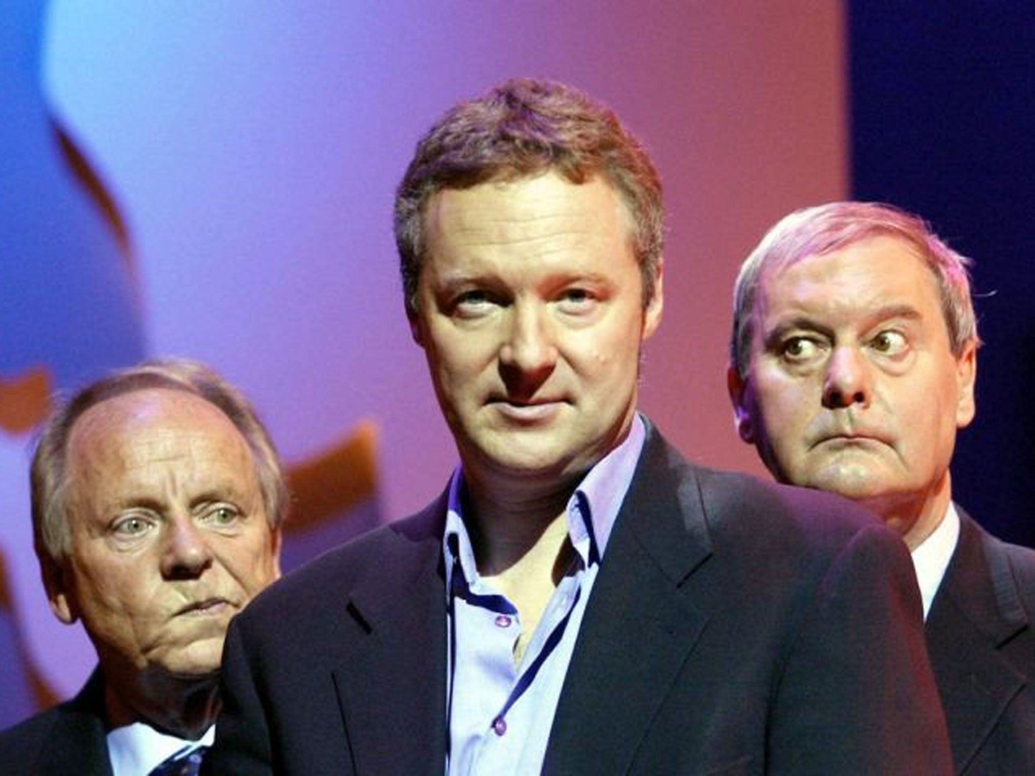 John Fortune (right) with long-time collaborators Rory Bremner and John Bird (left)