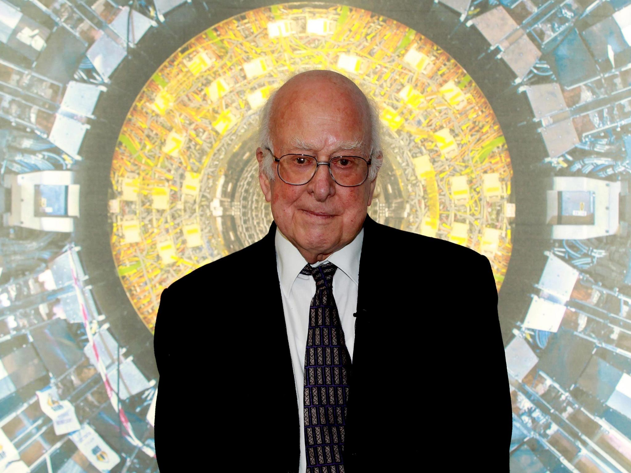 Nobel laureate Professor Peter Higgs at the Science Museum, London, ahead of the opening of the the museum's new "Collider" exhibition, which gives visitors a behind-the-scenes look at the Large Hadron Collider (LHC) and Cern particle physics laboratory in Geneva
