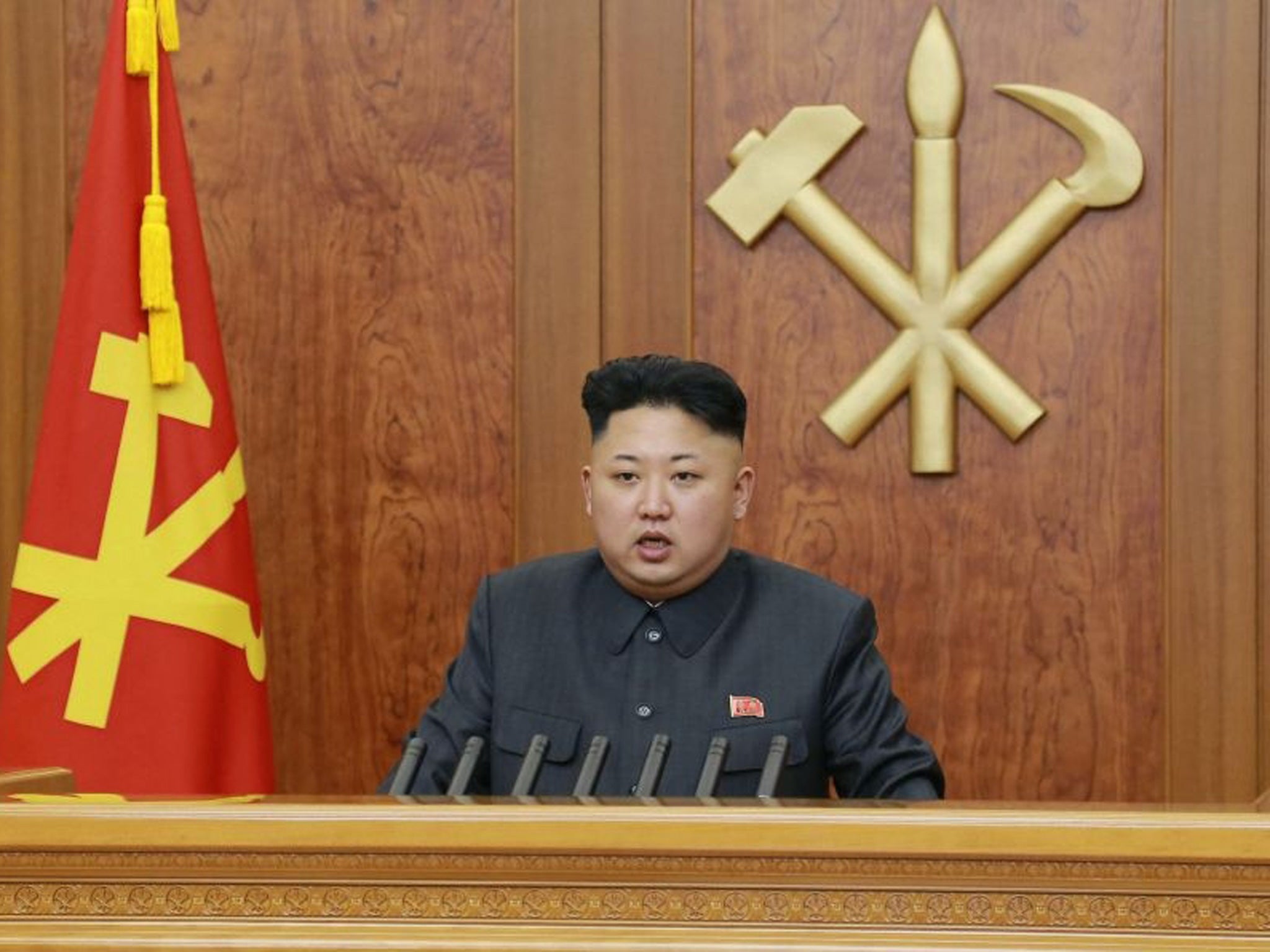 North Korean leader Kim Jong-un delivers his New Year address, saying the reclusive state's ruling party had become stronger after it was purged of 'factional filth'
