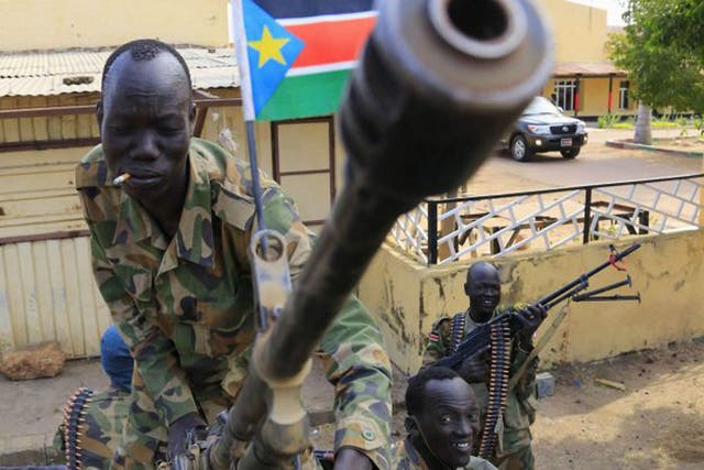 South Sudanese soldiers in Malakal, 497km from Juba