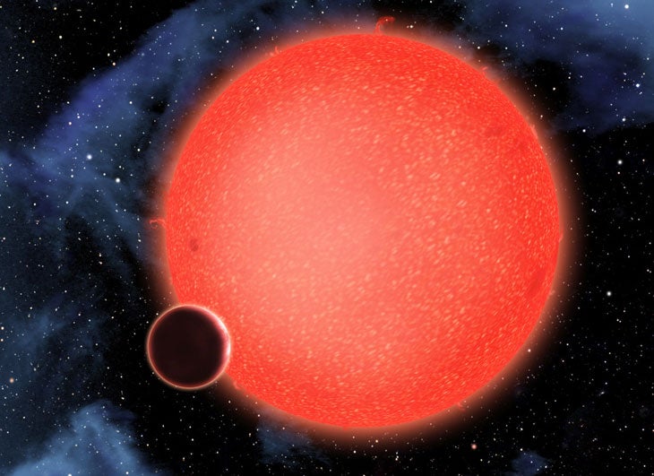 Artist's view of extrasolar planet GJ1214b