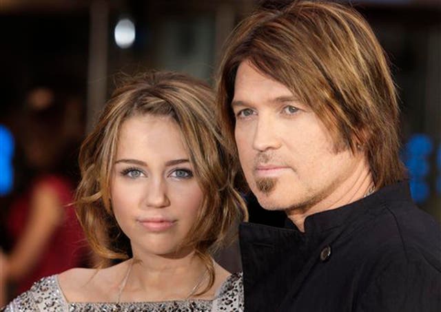 Miley Cyrus with her father, country musician Billy Ray Cyrus