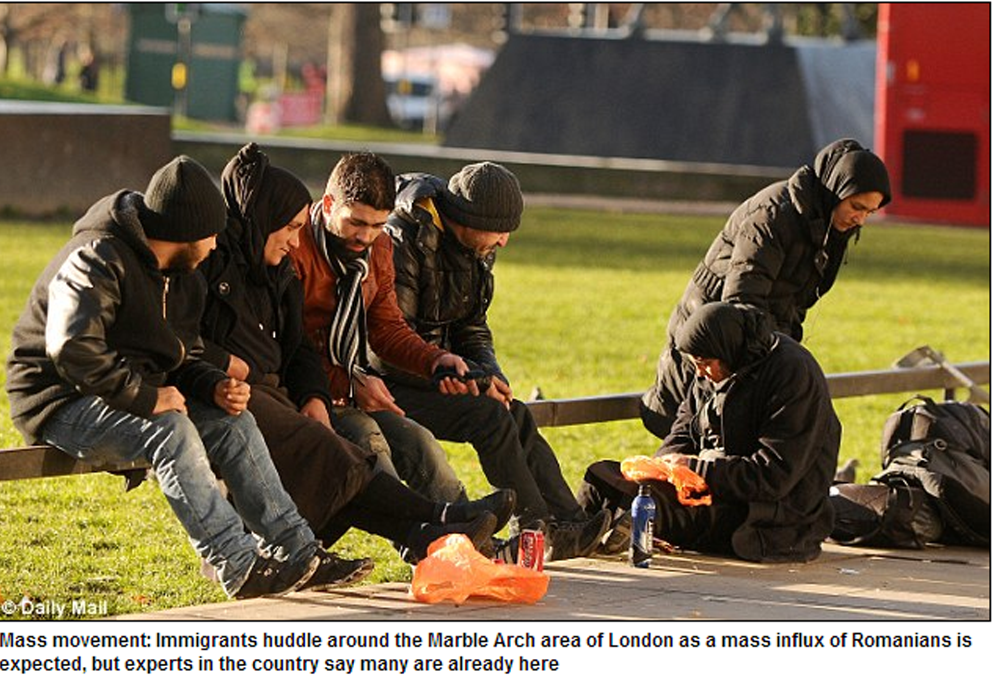 The Mail rightly points out the 'mass movement'. As many as six Romanians may be in London already.