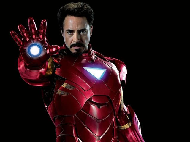 Robert Downey Jr as Marvel Comics' superhero Iron Man