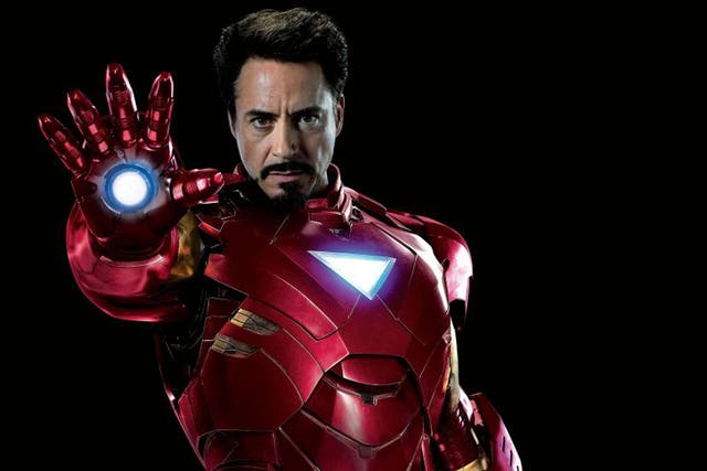 Robert Downey Jr as Marvel Comics' superhero Iron Man