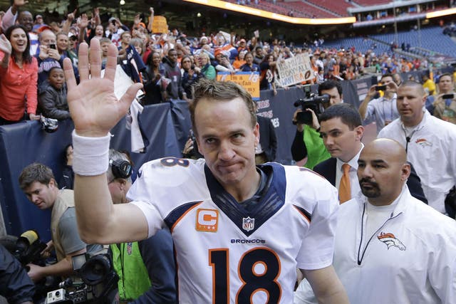 Peyton Manning broke Tom Brady's record for touchdown passes in a season
