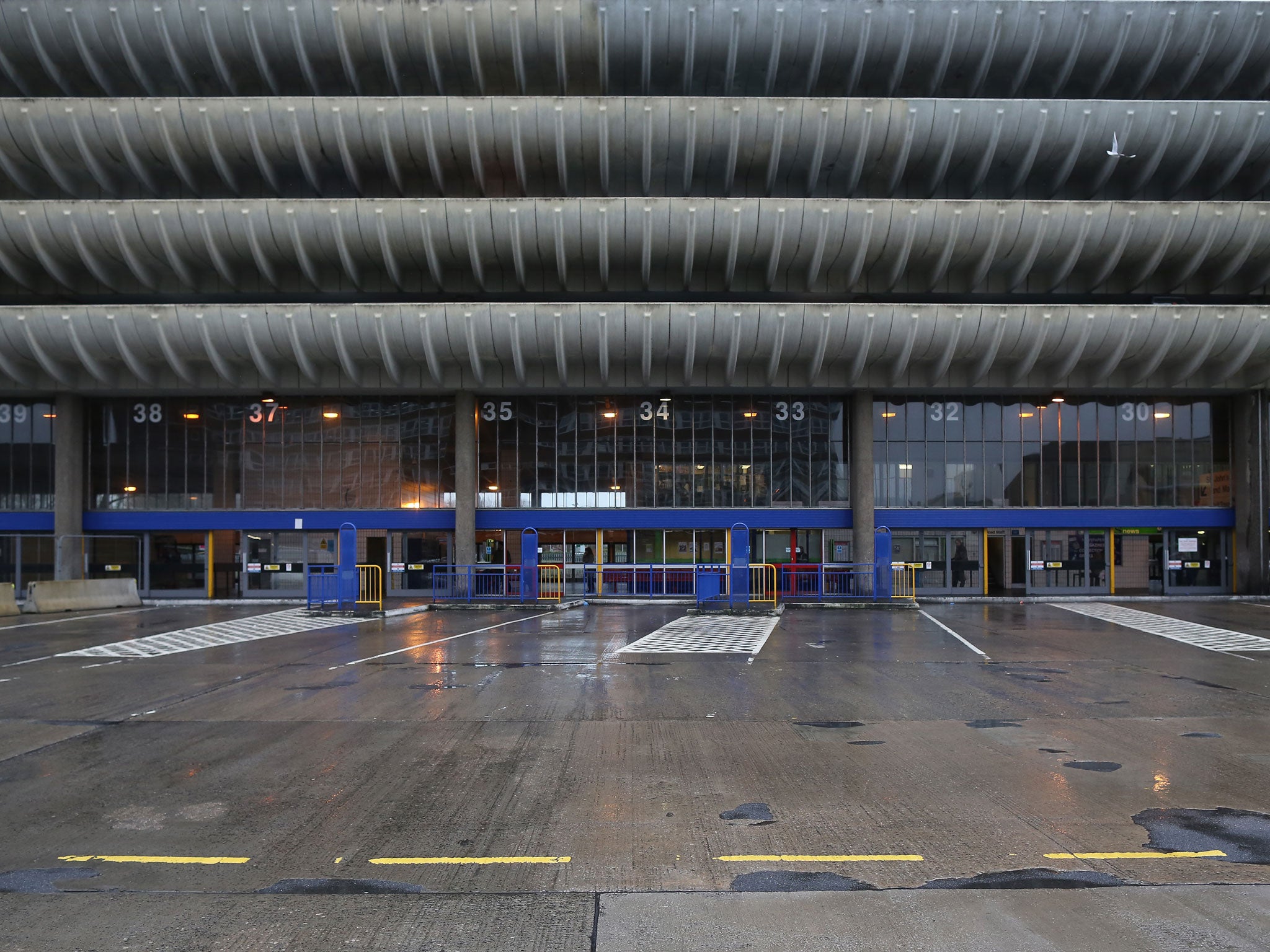 An exterior view of Preston Bus Station. The bus station is, depending on how you measure it, the largest bus station in the world, the second-biggest in Europe, and the longest in Europe