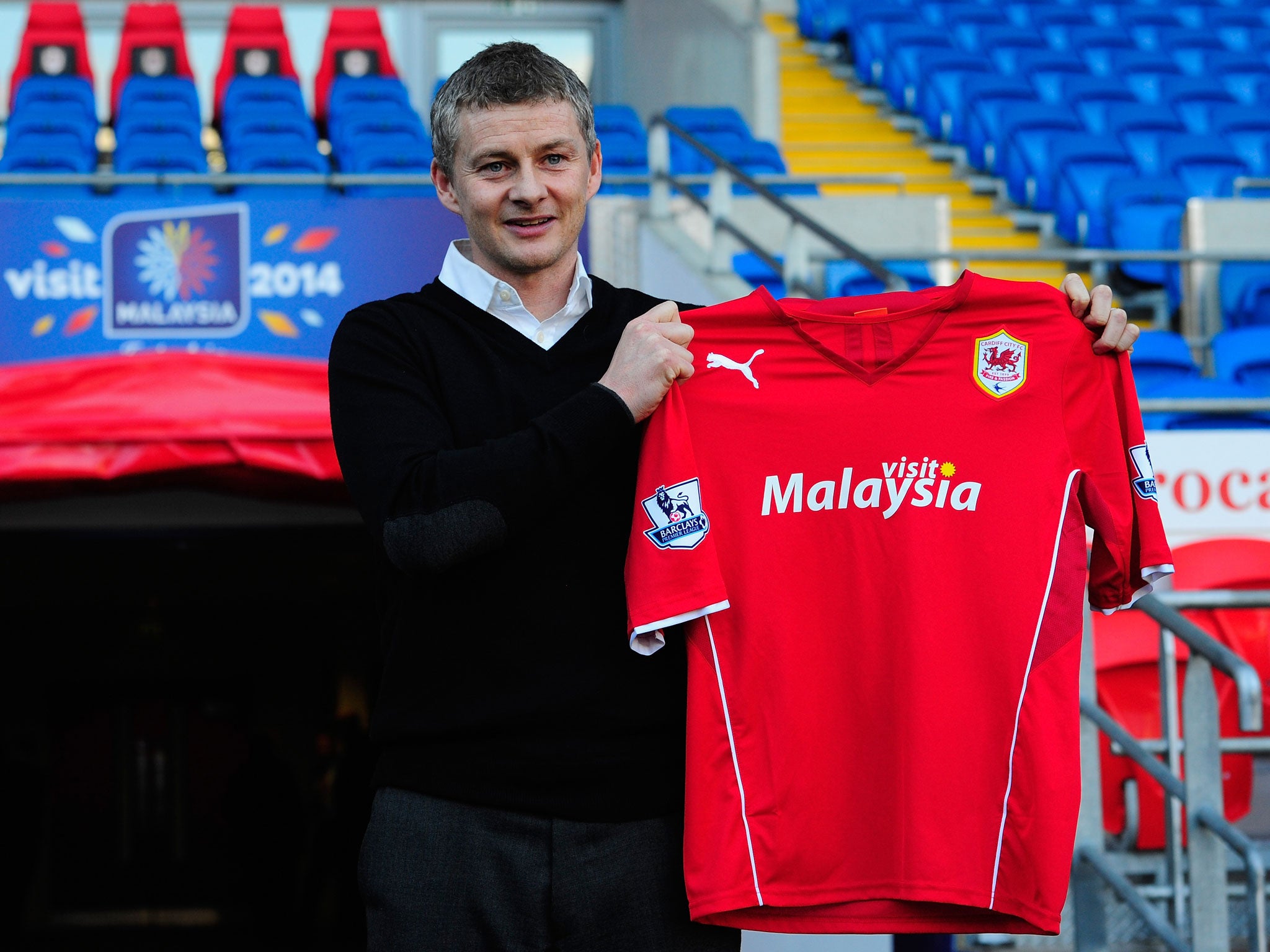 Ole Gunnar Solskjaer is presented as the new manager of Cardiff City