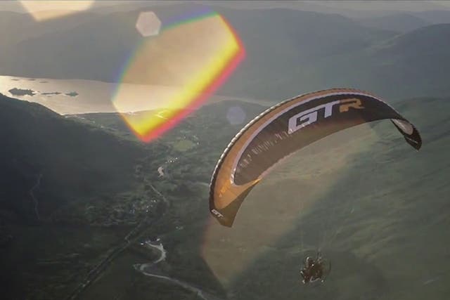 Sylvain Dupuis takes the Scottish Highlands from a paraglider as a part of an aerial journey into the Scottish wilderness with motorised paragliders