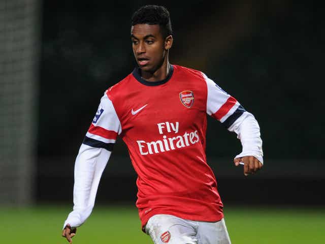 Gedion Zelalem makes a pass during Arsenal's U21 match against Norwich U21s at Carrow Road in November