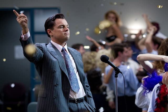 Leonardo DiCaprio in 'The Wolf of Wall Street'. The film has topped the UK box office in the first week of release
