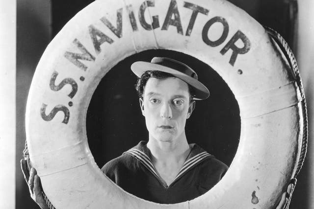 Buster Keaton, aka “Stone Face”, in promotional mode
