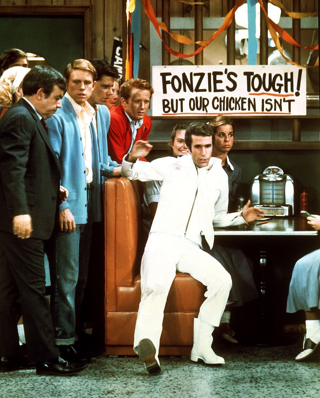 Winkler as Arthur Fonzarelli, aka The Fonz, in the 1970s US sitcom Happy Days, which has now been turned into a musical